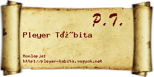Pleyer Tábita névjegykártya